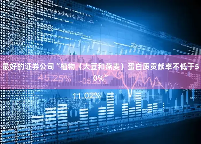 最好的证券公司“植物（大豆和燕麦）蛋白质贡献率不低于50%”