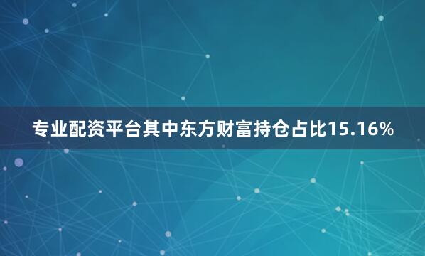 专业配资平台其中东方财富持仓占比15.16%